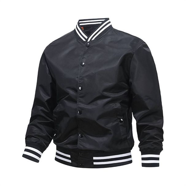 2025 European-USA Fashion Outerwear Workwear Coat Baseball Uniform Men's Stand Collar Splicing Long Sleeve Single-Breasted Bomber Jacket S-5XL_viptrois.com