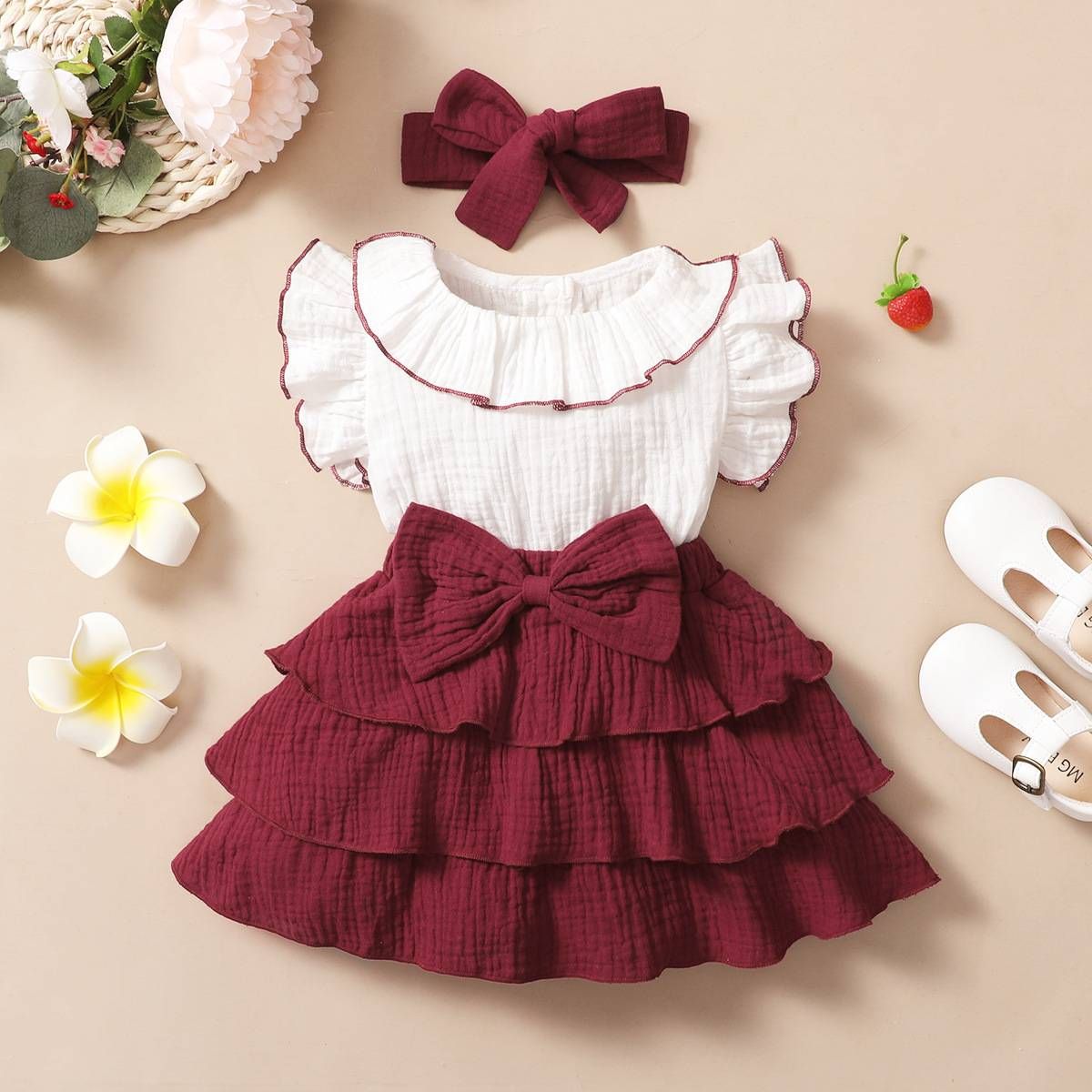 Kids' Clothing Baby Children's Color Matching Short Sleeved Dress_viptrois.com
