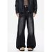 Autumn New Retro Washed Jeans Boys American High Street Deconstructed Wide Leg Loose Straight Casual Trousers_viptrois.com