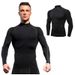 Men's Clothing High Collar Sports Tights Fitness Clothes Long Sleeves High Elastic Football Basketball Training Quick Drying Fitness Bottoming Tops_viptrois.com