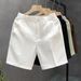 Men's Summer Shorts Lightweight Slim Fit Casual 5-Pocket Pure Color Straight Leg Mid-Thigh Shorts Lightweight & Breathable Comfort_viptrois.com