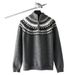 Pure Cross-Border Hot-Selling European Plus Size Fair Isle Christmas Half-Zip Knit Sweater Men's Stand Collar Trendy Factory_viptrois.com