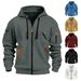 Cross-Border European And American New Men's Full-Zip Hooded Jacquard Cardigan Jacket With Pocket Decoration Sports_viptrois.com