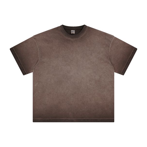Men's Clothing Trend Men's Clothing | Retro Distressed Printed Short Sleeved T Shirt Trendy Brand Loose Cotton Heavyweight Short Sleeved_viptrois.com