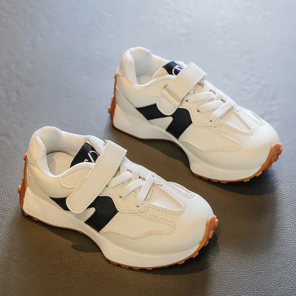 Children's Shoes Girls And Boys Toddlers Sneakers Breathable PU Leather BABY Flats Tennis Shoe Pink/Black/Gray,Size_viptrois.com