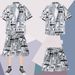 Men's Clothing Print Shirt Beach Big Pants Sunscreen Thin Suit Ice Silk Short Sleeved Shirt_viptrois.com