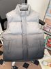 Men's Gradient Puffer Vest – Stand Collar Sleeveless Jacket For Streetwear & Sports (Black/Pink/Grey, S-3XL)_viptrois.com