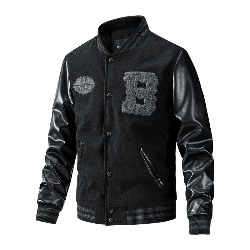 Jacket Men's Autumn And Winter Trendy Youth American Baseball Jacket, Casual Men's Embroidered Plus-size Men's Wear_viptrois.com