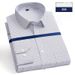 Men's Striped & Checkered Long Sleeve Dress Shirt, Wrinkle-Free Business Casual Shirt With Breathable Fabric, Slim Fit Office Wear For Spring & Summer_viptrois.com