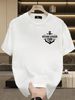 Summer New Short-sleeved T-shirt, Men's OCEAN LEAGUE Anchor Letter Creative Printing Half-sleeved Youth Trend Versatile Casual Loose Base_viptrois.com