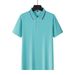Mens Solid Color Slim Polo Tees Striped Neck Short Sleeve Business Casual Golf Shirts_viptrois.com