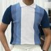Men's Temperament Business Casual Polo Shirt Summer Trend Color Blocking Splicing Knitted Short Sleeved Shirt_viptrois.com