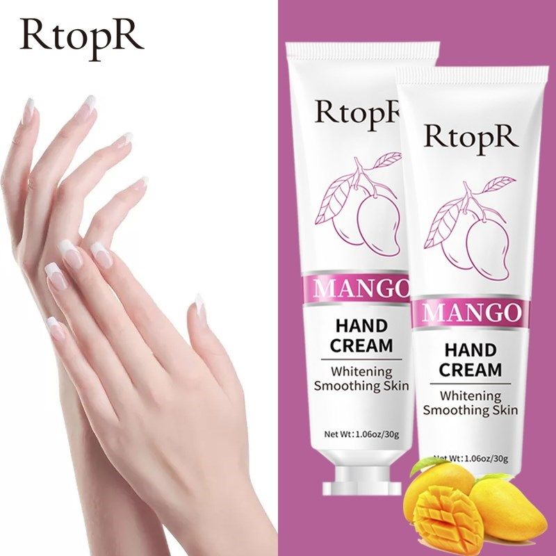 2PCS Mango Moisturizing Repair Hand Cream Hyaluronic Acid Whitening To Improve Wrinkles Repair Dull Rough Full Elasticity_viptrois.com