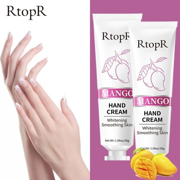 2PCS Mango Moisturizing Repair Hand Cream Hyaluronic Acid Whitening To Improve Wrinkles Repair Dull Rough Full Elasticity_viptrois.com