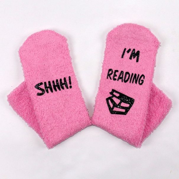 Thick coral velvet mid-tube socks Cake Socks Do not Disturb series of non-slip floor socks_viptrois.com