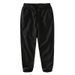 Men's Clothing Cotton And Linen Nine Point Pants Thin Drawstring Elastic Waist Casual Pants Men's Straight Youth Loose Trendy Pants_viptrois.com