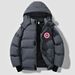 Men's Clothing Couple's Winter Hooded Loose Fitting Versatile US Map Logo Solid Color Windproof And Cold Resistant Cotton Coat_viptrois.com