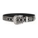 Y2K Wide Belt For Women With Decorative Willow Nails Rhinestone Detail European American Fashion Casual Polyester Synthetic Leather_viptrois.com