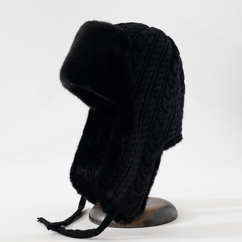 Trapper Hats Hat women's winter outdoor cold cycling hat Warm wool hat thick ear protection cotton hat windproof thunder cap_viptrois.com