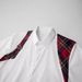 Men's Plaid & Contrast-Panel Short-Sleeve Shirt – Streetwear-Inspired Workwear Design, Slim Fit (Black/White)_viptrois.com