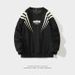 Trendy Spring And Autumn New Men's Hoodie Casual Versatile Youth Handsome Long Sleeve T-Shirt Round Neck Guard 85F_viptrois.com