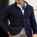 Spring Autumn 2025 Fashion Knitwear Cardigan Men Lapel Pure Color Single-Breasted Long Sleeve Slim Sweater S-4XL_viptrois.com