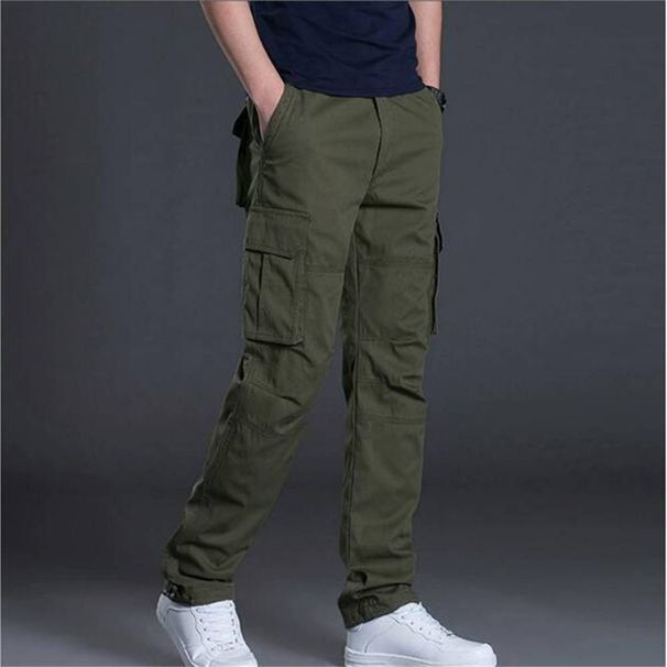 New Product 2025 European-Amecian Fashion Overall Men's Cotton Mid Waist Straight Type Multi Pocket Cargo Pants S-4XL_viptrois.com