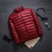 Men's Clothing Lightweight Down Jacket With Stand Collar, Short Style, 550 Fill Power White Duck Down, Windproof & Water-Resistant, Slim Fit_viptrois.com