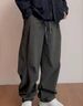Men's Clothing Cotton Cargo Pants, Curved Sash Pants, High Street Plus Size Elastic Waist Straight Leg Pants, Japanese Style Autumn Casual Pants_viptrois.com