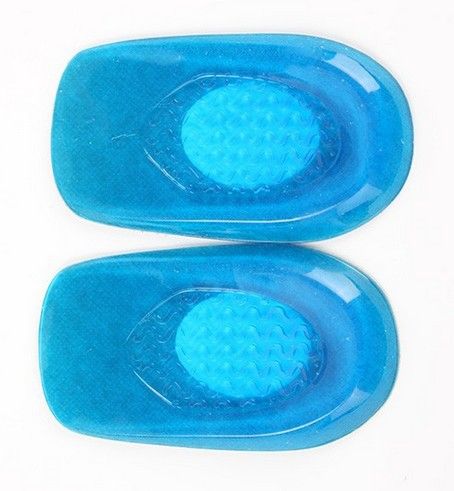 Elastic blue GEL heel pad shock absorption relieve heel pain new insole half size pad men's and women's size_viptrois.com