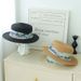 Women's Straw Hats Lady Style Flat Top Hat New Summer Elegant Pearl Straw Seaside Sun Protection Hat For Women_viptrois.com