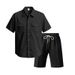 Men's Clothing Men's Suit New Corduroy Shirt Shorts Two Piece Suit Leisure Trend_viptrois.com