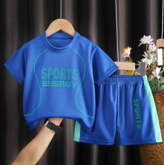 Kids' Quick-Dry Running Set - Breathable Short Sleeve & Shorts | Summer Athletic Outfit_viptrois.com
