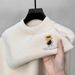 Men’s Fleece-Lined Mock Neck Sweater – Winter Thermal Knit Pullover, Chenille Thickened Long Sleeve Base Layer, Warm & Stylish_viptrois.com