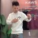 Loom Loom 2024 Autumn Winter Trendy Brand European American Style Letter Smile Versatile Fashionable Handsome Long Sleeve Crew_viptrois.com