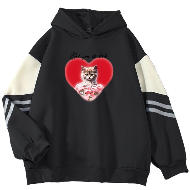 Spring And Autumn Color Block High-End New Got You Blocked Cool Internet Celebrity Long Sleeve Sweatshirt_viptrois.com