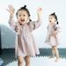 Baby clothes Spring and Autumn new splicing floral long-sleeved plaid dresses baby girl cotton princess dresses_viptrois.com