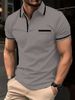 European And American 2026 Summer Polo Shirt With Buttoned Pockets Men's Sport Polo Shirt_viptrois.com