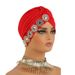 New Fashion Pleated Watermelon Hat With Round Diamonds On The Side Of The Head Indian Hat Turban Hat_viptrois.com