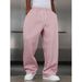 Men's Straight-Leg Cargo Pants - Casual Joggers With Drawstring Waist - Polyester Streetwear Trousers For Everyday Comfort (Black/Light Gray/Pink)_viptrois.com