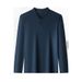 Autumn New Business Casual High-End Trendy Inner Layer Base Shirt With Mulberry Silk And Cashmere Long Sleeve V-Neck_viptrois.com