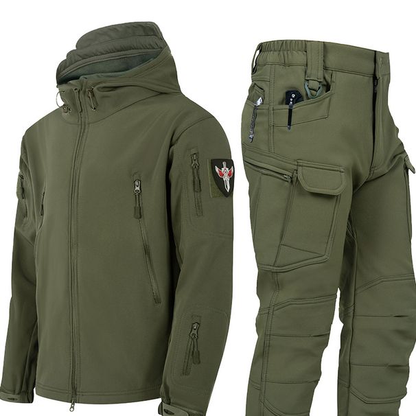 Outdoor Tactical Camouflage TAD Shark Skin Windbreaker Waterproof Warm Soft Shell Set, Special Forces Men's And Women's_viptrois.com