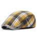 Spring Autumn Summer Duckbill Men's British Style Literary Beret Women's Plaid Forward Cap_viptrois.com