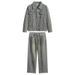 Men's Clothing New Denim Suit Men's Versatile Spring And Autumn Jacket Jacquard Casual Trend Lapel Shirt Wide Leg Pants_viptrois.com