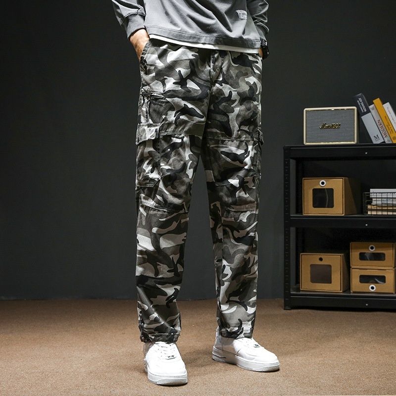 Men's Clothing Wear Resistant Multi Pocket Overalls Straight Trousers Work Pants Labor Protection Loose Plus Fat Pants_viptrois.com