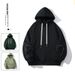 Sweater Men's Hooded Solid Color Night Reflective Strip Hooded Sweater Men's Loose Couple Sweater Men's And Women's Sweater_viptrois.com