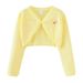 "Elegant Girls' Knit Cardigan With Bow & Shawl - Lightweight Summer Formal Dress Cover-Up For Ages 8-16Y (White/Pink/Yellow)"_viptrois.com