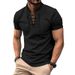 24 Summer Men's Thin V-Neck V-Tie Casual Personality Sports Short Sleeve T-Shirt For Youth_viptrois.com
