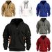 2025 New Cross-Border European American Hooded Sports Casual Jacket With Zipper And Patch Pockets Half-Zip Cardigan_viptrois.com