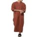 Men's Clothing New Men's Loose Stand Up Collar Long Sleeved Robe_viptrois.com
